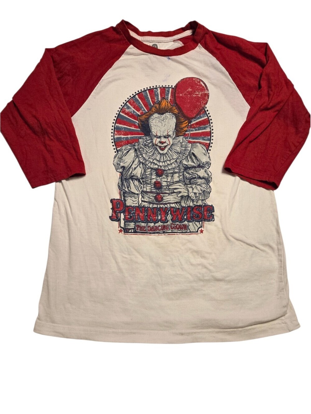 Loot Crate Exclusive IT Pennywise The Dancing Clown Raglan Shirt Mens L Graphic